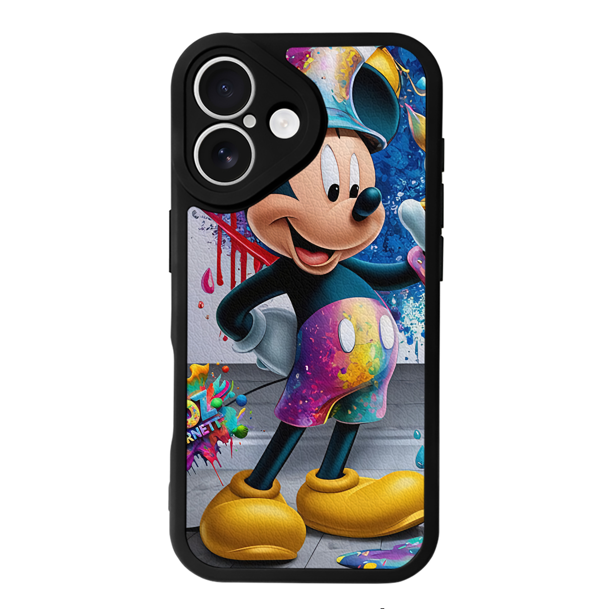 （画像用） ミッキーマウス Mickey Mouse 【iPhone 16シリーズ対応】シリコンスマホケース（レザー調） 材質：シリコン